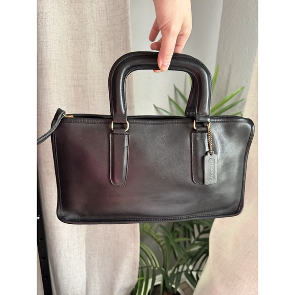 Coach Handbags - Vtg COACH Bonnie Cashin‎ Slim Satchel Bag Black NYC Talon Zip 9525 Glue In 70's